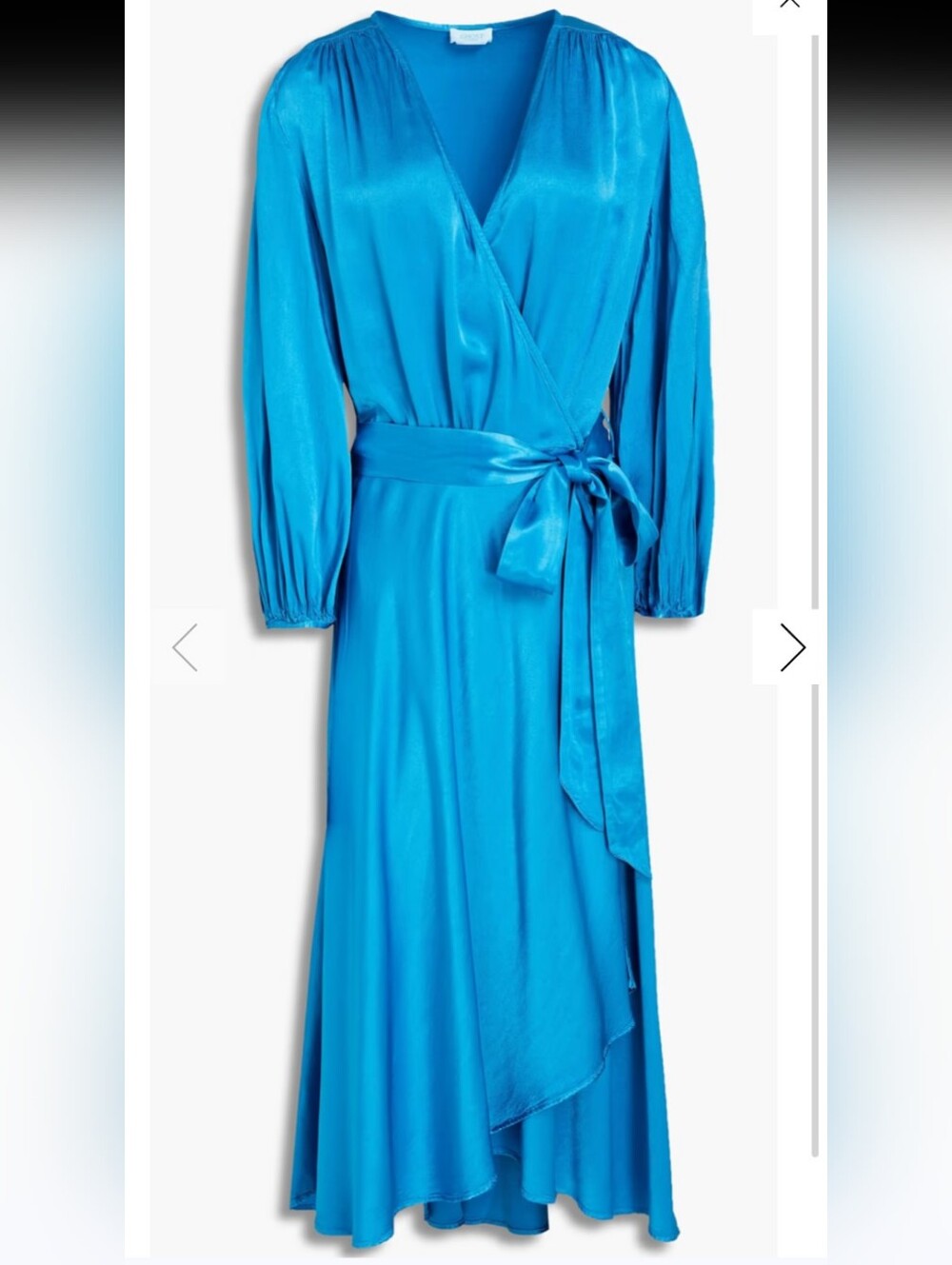 Ghost London Aggie Satin Crepe Wrap Dress